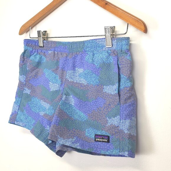 Patagonia Girls Baggies Shorts Next Wave Multi in Float Blue NWT XL - Picture 3 of 12